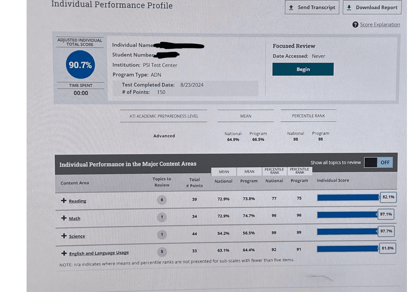 Student result